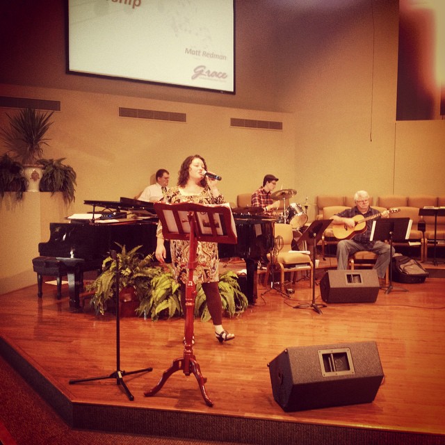 Grace UMC Praise Team warming up and getting ready to lead!
